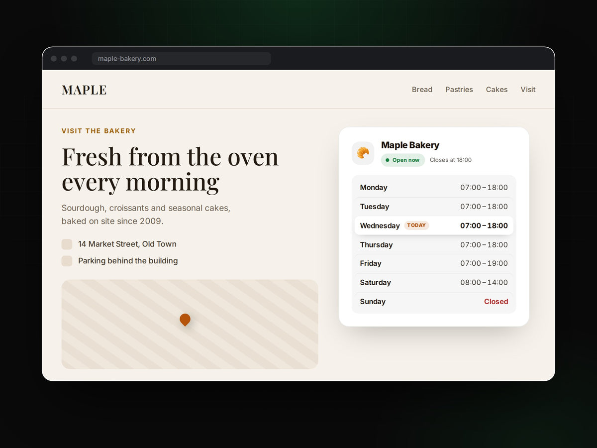 Business Hours Widget
