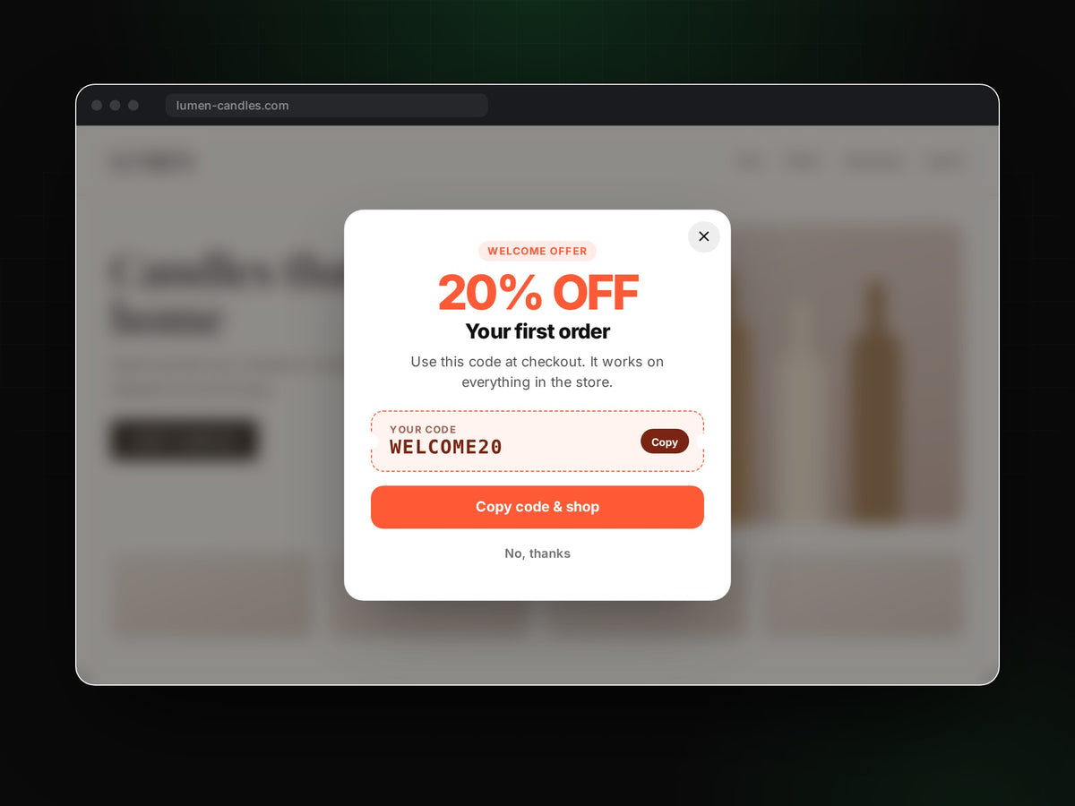 🎁 Discount Popup Widget