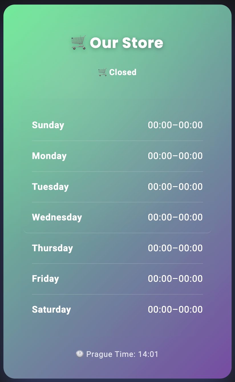 Business Hours Widget