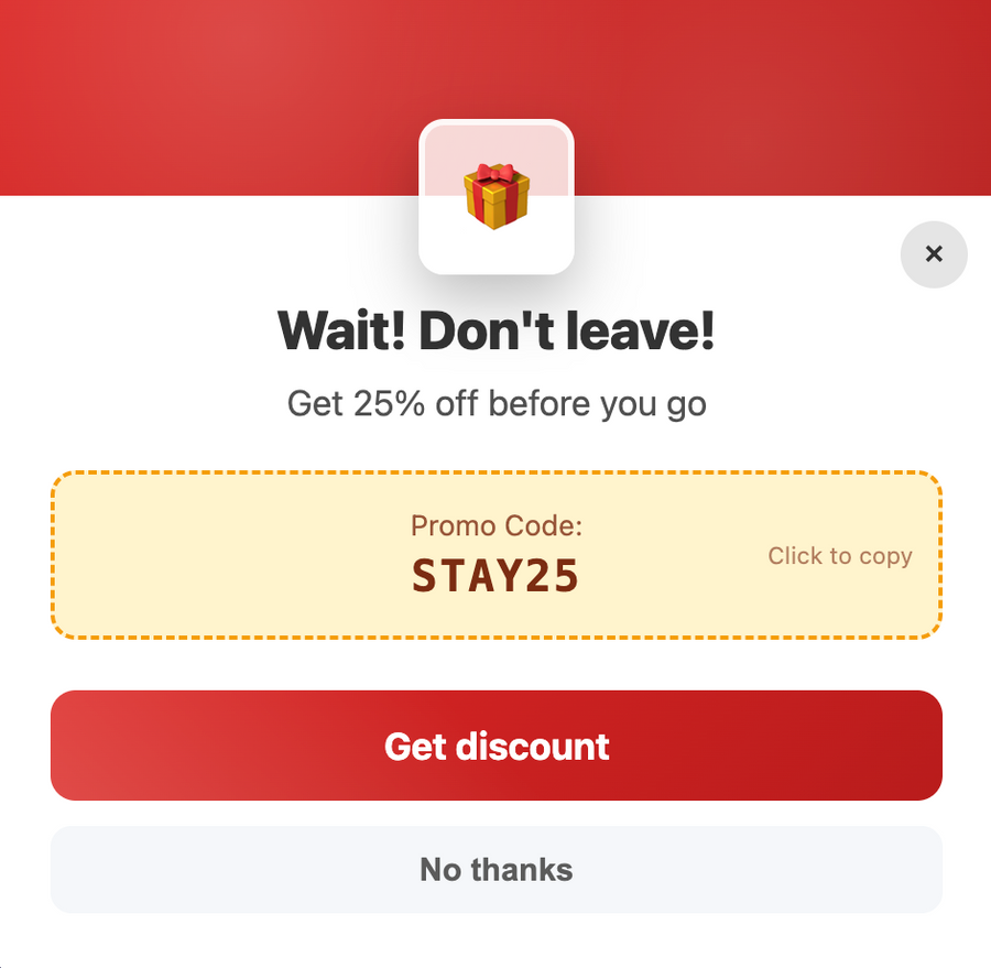 🎁 Discount Popup Widget