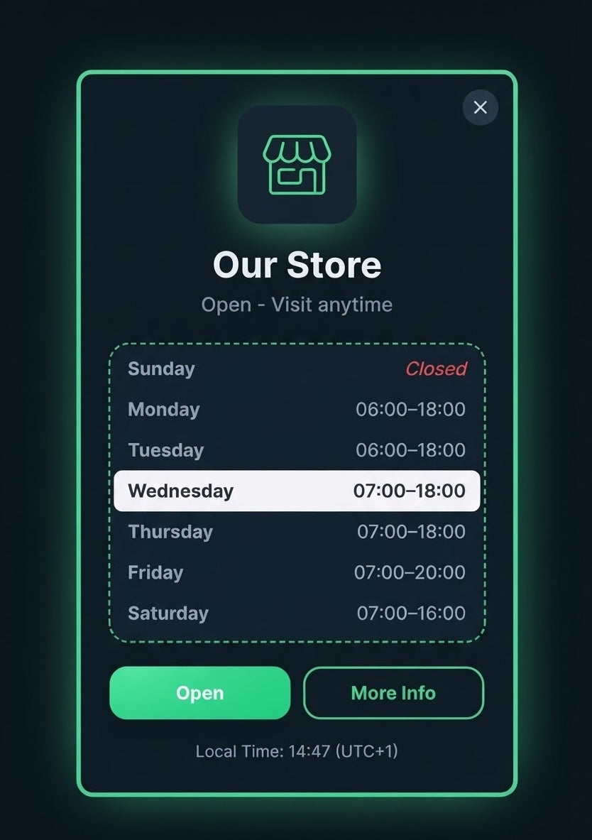Business Hours Widget
