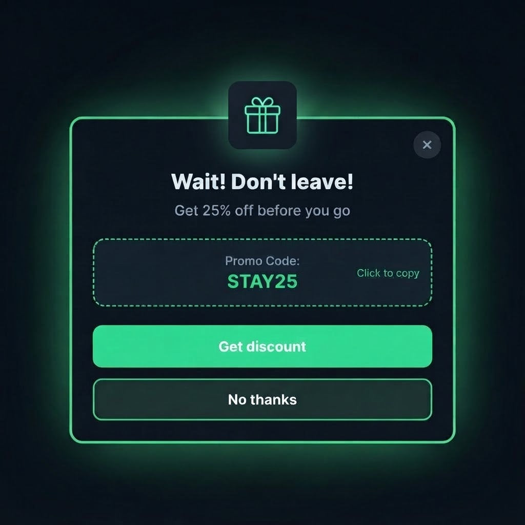 🎁 Discount Popup Widget